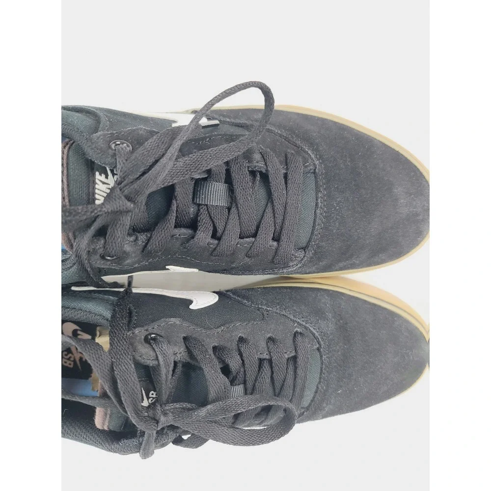 Nike Lace Up Low Top Suede / Canvas/ Rubber Skate Shoes Sneaker Men Size 8 Black
